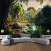 Tapisserie magique Forest Tapestry Nature Trees Waterfall Mur suspendu paysage Clènement Home Room Aesthetic Art Bedroom Decor Tapiz R230812