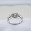 Sterling Silver S925 White Australian Gem Round Rice Ear Jewelry High Quality Exquisite Light Luxury Women's Ring