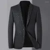 Erkek Suit 2023 Sonbahar Kış Siyah Male Blazer Lüks Tek Kelime Breated Casual Plaids Balo Blazers Erkek Moda İnce Fit Partisi Adam