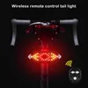 Cykelbelysning Smart Bicycle Tail Light Wireless Remote Control Turn Signal Light USB Laddning Mountain Bike LED TAIK LIGHT LITA OCH PORTABLE HKD230810