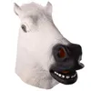 أقنعة الحفلات Cosplay Horse Head Mask Halloween Party Decoration Latex Animal Costume Theatre Prank Crazy Crave Halloween Accessories 230809