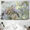 Gobeliny w stylu kwiatów Tobestry Butterflies Wzór dekoracji domu gobelin sypialnia ilustracja ścienna tkanina kwiatowa wiszące koc R230810