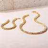 Ensembles de bijoux de mariage Selead Design Plaqué Or Cuivre Plat Serpent Chaîne Collier Tressé et Bracelet DIY Fabrication Fournitures Artisanat 230809