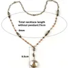 Pendant Necklaces MD Fashion Bohemian Jewelry Links Chain Stone Rosary Link And Round Crystal Glass Necklace For Women Gift