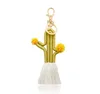 Party Favor Hand Woven Cactus Nyckelkedjetillbehör Pendant Bohemian Botanical Flower Tassel Bag Pendant Female Keychains SN842