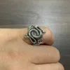 Band Rings Sterling Silver Double-Headed Snake Ring Punk Retro Thai Silver Publicity Personality Exaggerated 925 Sterling Silver Ring