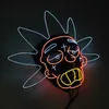 Karakterler cosplay cadılar bayramı karnaval dekorasyon anonim yüz neon ışık el tel maskesi festival malzemeleri karanlık hkd230810 parıltı