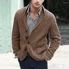 Maglioni da uomo Casual Slim Giacca da uomo Autunno Inverno Solido vintage a maniche lunghe lavorato a maglia Cappotto maglione da uomo Cardigan lavorato a maglia per il tempo libero