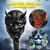 Adult Unisex Halloween Japanese Sealed Prajna Devil Hannya Noh Kabuki Demon Oni Samurai Full Face Mask Red Black Blue HKD230810