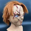 Party Masks Halloween horror film dobry facet chucky maska ​​z włosami Masquerade lateksowe rekwizyty luksusowe nowość impreza pełna maska ​​na głowę 230809