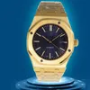 남자 시계 럭셔리 패션 시계 자동 기계식 41mm 가죽 904L 박스 골드 손목 시계 블랙 다이얼이있는 사파이어 유리 방수 기능