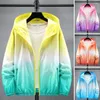 Men's Jackets Tie-dye Print Outerwear Men Lightweight Jacket Sun Protection Outdoor Winproof Anti-uv Breathable Quick Dry Gradient