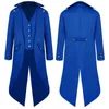 Men's Trench Coats Medieval Retro Red Purple Green Blue Tuxedo Tailcoat Children Mens Jacket Coat SteamPunk Cosplay Costume Europe Party Boy