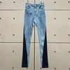 Women's Jeans 2023 Summer Korean Fashion Contrast Panel Y 2k Vintage Cotton Denim Slimming Pencil Pants Straight Leg