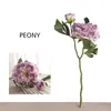 Dekorativa blommor 49 cm Artificial Peony Flower Branch 2 Heads Simulation Wedding Party Ornaments Po Props Home Room Decor