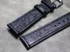 Watch Bands Black Ostrich leather Watchband 14 16 18 19 20 21 22MM Ultrathin Leather Strap Handmade South African Material 230811