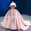 Rose Pink Off Intramer Princess Quinceanera Sukienki Gillter Sequinus Applique Corset Prom Sweet 15 Meksykański strój