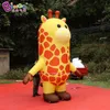 Hurtownia 2,8x1,8x3,5 mln Outdoor Giant Inflatible Animal Garaffe Cartoon Model z Air Blower for Event Reklamy Dekoracja Party Toys Sports