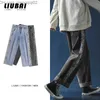 Calça masculina jeans para moda masculina Fashion Corean Wide Dad Pants Marca de moda Hip-Hop Spring Straight Clothing Rua Street Hip-Hop Factory Z230814