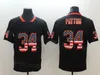 Mans Vintage Football 34 Walter Payton Jerseyレトロシャドウスモークオリーブの敬礼