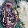 Łańcuchy środkowy vintage pięciowarstwowe perłowe szyjki szklany jedwabny czeski czeski dhineston inkrustowany biżuteria dla kobiet modna