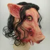 Halloween Scary Mask Novelty Pig Head Horror With Hair Masks Caveira Cosplay Costume Realistic LaTex Festival Supplies Wolf Mask HKD230810