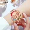 Andere Uhren Luxus Frauen Rose Gold Uhr Fashion Ladies Quarz Diamond Armbandwatch Elegante weibliche Armband Relojes Para Mujer Geschenk 230811