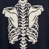 Suéteres masculinos homens oversized suéter preto esqueleto osso bordado de alta qualidade pulôver casual solto unisex moda famosa malhas 230810