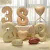 Decoration Inch Cream Color Large Number Aluminum Film Balloon White Number Heart Globe Birthday Wedding New Year Decor