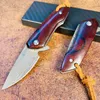 Ny S7220 Flipper Folding Knife Damascus Steel Drop Point Blade Rosewood Handle EDC Pocket Mapp Knivar Utomhusverktyg