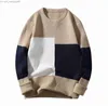 Pulls pour hommes Pull d'automne et laine d'hiver masculin Round Coule Pull Couleur de la chemise Match Match Full Hel's Men's Moux Z230811