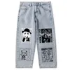 Jeans pour hommes anime filles lâches hommes y2k collège harajuku vintage streetwear pantalon gothique rock punk oversize femmes grunge 230810