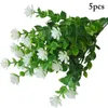 Decorative Flowers 5 Branch Artificial For Home Balcony Garden Decoration Leaves Lotus Dandelion Plastic Fake Wedding Decor Arrange