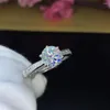 Klusterringar Natural Moissan Diamond D Color VVS1 Clarity 925 Silver Inlaid One Ring Free GRA Certificate