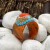 Bröllopsringar Handgjorda Spot Wrapped Sea Bamboo Coral Ring Ladies Opening Justerbar Light Luxury Fashion All-Match Jewelry 230810