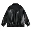 Мужские куртки 2023 Цепочка из искусственной кожи с лацканами Однобортный повседневный модный свободный пальто Пара High Street Хип-хоп Топы Jaquetas 230810