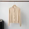 Women's Sweater European Fashion Brand 4-color round neck long sleeved cashmere cardigan