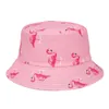 Шляпа шляпы широких краев ковша hats Unisex 4 Цветная печать Flamingo Buckte Hat для мужчин Женщины праздничные ветровые пляжи на открытом воздухе складной панамы рыбак Cap F199 HKD230810