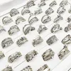 Pierścień Solitaire 10 zestawów/działka jasne złote pierścionki z palcem dla kobiet w liściu kulki w stylu łańcucha biżuterii