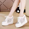 Dress Shoes Elegant Chunky Sneaker's High Heels Platform Sports Sneakers White Leisure Lady Casual Woman Wedges Shoes Creepers C0014 230811