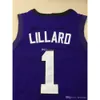 Weber State Wildcats College Damian Lillard #1 농구 유니폼 남성 Ed 사용자 정의 번호 이름 유니폼