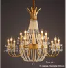 American Luxury Crystal Chandelier French Romantic Pendant Chandeliers Lights Fixture European Art Deco Home Indoor Hotel Luminarias Villa matsal Lustres