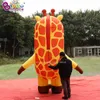 Hurtownia 2,8x1,8x3,5 mln Outdoor Giant Inflatible Animal Garaffe Cartoon Model z Air Blower for Event Reklamy Dekoracja Party Toys Sports