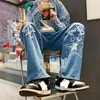 Herrbyxor raka hiphop -denim manliga byxor för män kläder y2k emo mode streetwear koreanska vintage låg stigning baggy jeans