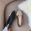 Verkoop sandalen trend parel ballet flats dames pompen vloeren schoenen zonder hakken loafers vrouwelijke jurk mocassins dames luxe 230417