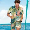 Parcours masculin Summer Men Setwear Streetwear Léopard Ampel Tablers à manches courtes Shorts de plage Hawaiian costumes 2 pièces Incerun 3X