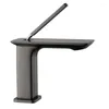 Bathroom Sink Faucets Boonion Gun Grey Brass Basin Mixer Tap Single Handle & Cold Hole Nordic Style