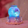 Decorative Objects Figurines Carousel Music Box Snow Dream Crystal Ball Eight Tone Box Glass Resin Home Decoration Ornaments Boutique Gift 230810