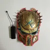 Cosplay Movie Predator Mask Full Face Party Prop Neon LED Mask Oświetlenie w ciemności dla Halloween Party Decoration HKD230810