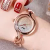 Dameshorloges Hoogwaardige Fashion Alloy Bracelet Sense Geleidelijke kleur Exquisite Quartz Watch Waterdicht 25 mm Watch R9